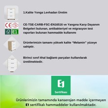 ERC Moss Komodin Safir Meşe- Beyaz Çekmece