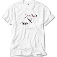 Wakha Black Chinese Houses Scenery Beyaz Tişört