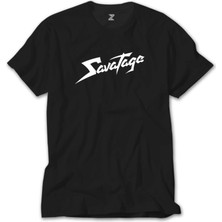 Wakha Savatage Logo Yazı Siyah Tişört