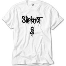 Wakha Slipknot Logo Text Beyaz Tişört