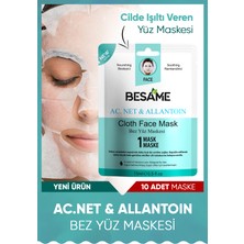 Besame Ac.net & Allantoin Nem Bombası Kağıt Yüz Maskesi 10'lu Paket