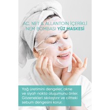 Besame Ac.net & Allantoin Nem Bombası Kağıt Yüz Maskesi 10'lu Paket