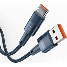 Toocki 66W Hasırlı USB To Type-C Pd Hızlı Şarj Kablosu 1metre