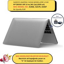 Macbook Air M1 Kılıf 13 Inç Kristalline Iz Yapmaz (Touchıd'li M1 Air) A2337 A2179 A1932 ile Uyumlu