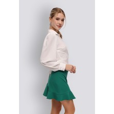 HOX'S Lulu | Volanlı Mini Etek - Benetton Yeşili