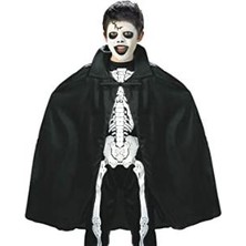 Renkli Nessiworld Siyah Renk Yakalı Halloween Pelerini 90 cm