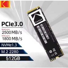 Kodak 512Gb. X350 Ssd M.2 2280 Nvme PCLe Gen 3.0x4 Yüksek Hızlı 2500MBs.