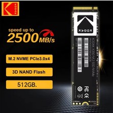 Kodak 512Gb. X350 Ssd M.2 2280 Nvme PCLe Gen 3.0x4 Yüksek Hızlı 2500MBs.