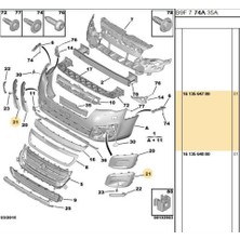 Citroen Berlingo Sis Far Çerçevesi Sağ-Sol Set 2015-2018 1613564780