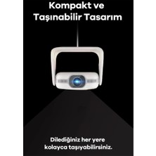 Taşınabilir Powerbankli 4K Destekli 1080P Bluetooth Android Işıklı Sistemli Sinema Projeksiyoncihazı