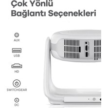 Taşınabilir Powerbankli 4K Destekli 1080P Bluetooth Android Işıklı Sistemli Sinema Projeksiyoncihazı