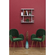 Moka Park AVM 2 Raflı Duvara Monte Dikdörtgen  Çok Amaçlı Duvar Rafı