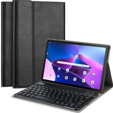 Five-E Lenovo Tab M10 (10.1 Inc) Uyumlu Yatay Standlı Bluetooth Özellikli Deri Görünümlü Klavyeli Kılıf TB-X306