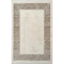 Royal Halı Kim Royal KC07A Krem Vizon Akrilik Yumuşak Dokulu Modern Çerçeveli Halı