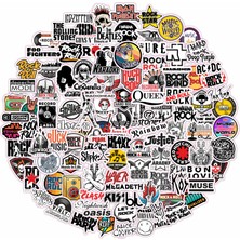 Sb Store Rock Müzik Rock'n Roll Sticker Etiket Seti  5cm - 100 Adet
