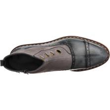 Costo Shoes NVN491 Gri Açma Deri Eva Taban Büyük Numara Bot Rahat Geniş Kalıp Premıum Serisi