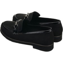 Costo Shoes R4014 Siyah Süet. Içi Dana Derisi Rahat Geniş Kalıp Yeni Sezon Büyük Numara Kadın Ayakkabısı