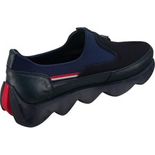 Costo Shoes ST1963 Lacivert Dana Derisi Siyah Streç Giyimi Kolay Rahat Geniş Kalıp Erkek Ayakkabısı
