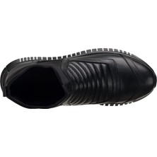 Costo Shoes AG1923 Siyah Dana Derisi Boğaz Kısım Streçli Giyimi Kolay Rahat Geniş Kalıp Kauçuk Taban