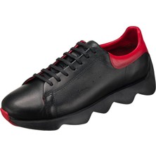 Costo Shoes Stqueen Siyah Dana Derisi Erkek Spor Ayakkabı . Rahat Geniş Kalıp El İşçiliği İç Dış  Dana Derisi