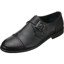 Costo Shoes AYC71 Siyah Dana Derisi İç Dış Deri Tokalı Erkek Klasik Ayakkabı Kundura