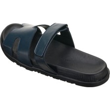 Costo Shoes PAŞA108 Lacivert Dana Derisi  Erkek Sandalet Terlik Dana Derisi Rahat Kalıp Şık Tasarım