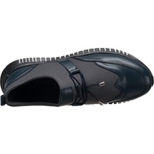 Costo Shoes 14 Şubat Lacivert Dana Derisi  Streçli Rahat Kalıp Kolay Giyme Çıkartma Kauçuk Taban