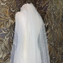 Yoğun Küçük Incili Kısa Duvak (75 cm )