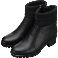 Costo Shoes YSM14 Siyah Dana Deri Rahat Şık Konforlu Taban Kadın Kışlık Bot