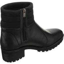 Costo Shoes YSM14 Siyah Dana Deri Rahat Şık Konforlu Taban Kadın Kışlık Bot