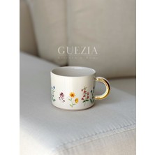 Guezia 24K Gold Flowers Mug | 300 ml | 1 Adet