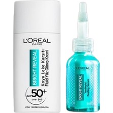 L'Oréal Paris Bright Reveal Spf 50+ Yüz Güneş Kremi & Yenileyici Peeling Serum Seti ve Rosıe