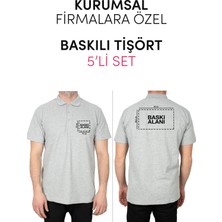 Giftcrea Kurumsal Firmalara Özel Baskılı Tişört - Özelleştirilebilir 5'li Tişört Seti - Polo Yaka
