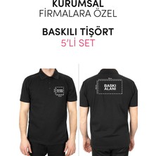 Giftcrea Kurumsal Firmalara Özel Baskılı Tişört - Özelleştirilebilir 5'li Tişört Seti - Polo Yaka