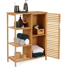 Begin Power Bambu 5 Raflı Kapaklı Salon Mutfak Banyo Dolabı Düzenleme Organizeri