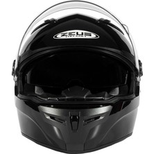 Zeus Kask Zeus ZS-813A Parlak Black Kapalı