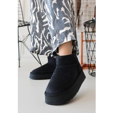 Favori Shoes Kadın Taba Kalın Taban Süet Bot Platform Topuklu Içi Kürklü Ug Model Bot & Bootie