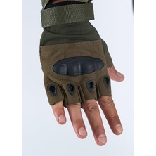 Combat Tactical Outdoor Kesik Parmaksız Eldiven Asker Polis Dağcı Sporcu Bisikletçi Kemik Eldiveni - 004