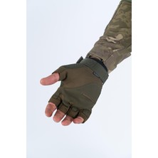 Combat Tactical Outdoor Kesik Parmaksız Eldiven Asker Polis Dağcı Sporcu Bisikletçi Kemik Eldiveni - 004