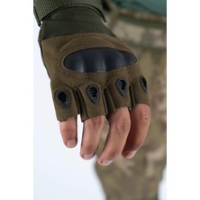 Combat Tactical Outdoor Kesik Parmaksız Eldiven Asker Polis Dağcı Sporcu Bisikletçi Kemik Eldiveni - 004