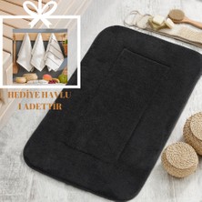 Havlu Hediyeli Siyah Welsoft Banyo Paspası