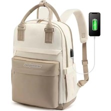 Janjonstar 2024 Yeni Kadınların Arka Paketi Moda Büyük Kapacitet Laptop Çantası Portable Travel Backpack Erkeklerin Çantası (Yurt Dışından)