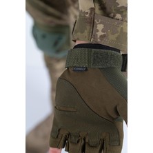 Combat Tactical Outdoor Kesik Parmaksız Eldiven Asker Polis Dağcı Sporcu Bisikletçi Kemik Eldiveni - 004