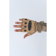 Combat Tactical Outdoor Kesik Parmaksız Eldiven Asker Polis Dağcı Sporcu Bisikletçi Kemik Eldiveni - 004