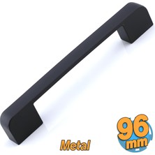 Badem10 Radus Siyah Metal Kulp 96 mm -9.6 cm Mobilya Çekmece Mutfak Dolabı Dolap Kulpları