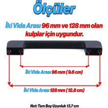 Badem10 Radus Siyah Metal Kulp 96 mm -9.6 cm Mobilya Çekmece Mutfak Dolabı Dolap Kulpları