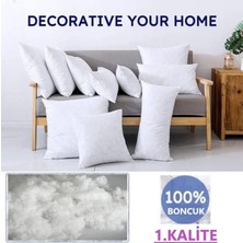 Çisebo 4'lü Kırlent Kılıfı Iç Yastığı 50  x  50  cm . 350 gr Çökmez BONCUK Silikon Kırpıntı Karışım
