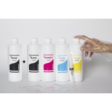 Tecprint Epson Uyumlu WF-7610DWF    500 ml Cmyk Muadil Mürekkep Seti+ 500 ml Siyah Mürekkep +Enjektör+Eldiven