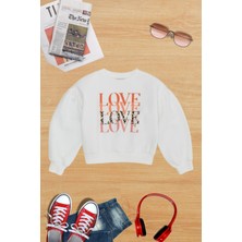 Kübra tekstil Kız Çocuk Love Baskılı Sweatshirt KT01900