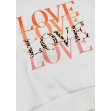 Kübra tekstil Kız Çocuk Love Baskılı Sweatshirt KT01900